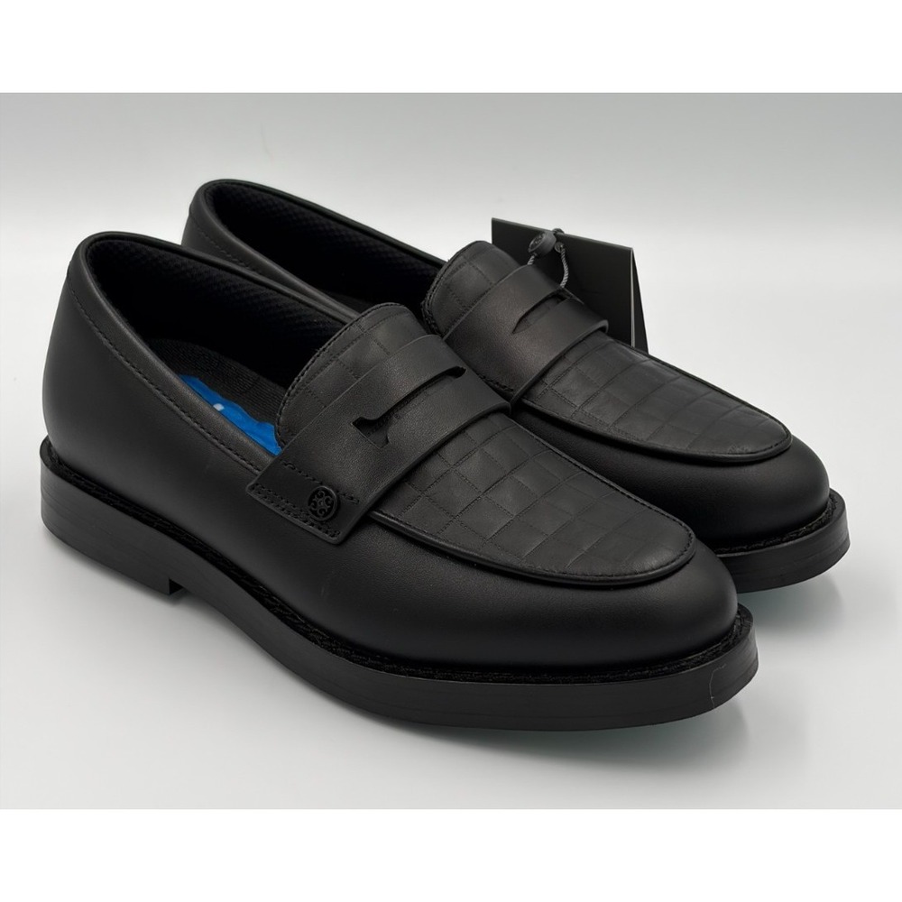 G/FORE Gallivanter Womens Golf Shoes Black Leather Spikeless Loafers GLF000050